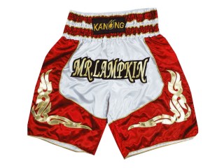 Personlig Boxing Shorts : KNBXCUST-2043-Hvid-Rød